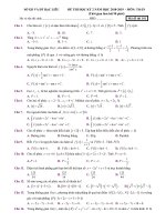 Đề thi học kỳ 2 Toán 12 sở GDKHCN Bạc Liêu 2019