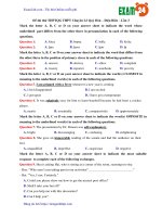 Đề thi thử THPTQG 2018 môn Tiếng Anh - Chuyên Lê Quý Đôn – Điện Biên lần 3