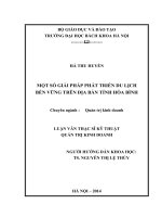 Một số giải pháp phát triển du lịch bền vững trên địa bàn tỉnh hoà bình 