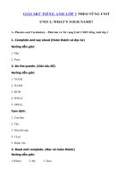 Tải Giải Unit 2: What's your name? SBT tiếng Anh lớp 3 - Giải bài tập Unit 2 SBT Tiếng Anh lớp 3 trang 8 chi tiết nhất