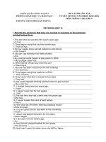 Đề cương ôn thi vào 10 môn Tiếng Anh lớp 9 THCS Bình Lợi | Tiếng Anh, Đề thi vào lớp 10 - Ôn Luyện