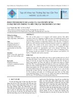 PHÂN TÍCH HÀNH VI MUA SẮM CỦA NGƯỜI TIÊU DÙNG Ở CHỢ TRUYỀN THỐNG VÀ SIÊU THỊ TẠI THÀNH PHỐ CẦN THƠ