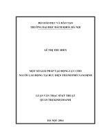 Một số giải pháp tạo động lực làm việc cho người lao động tại bưu điện thành phố nam định 