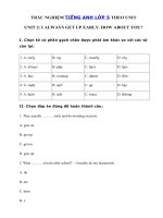 Tải Trắc nghiệm Tiếng Anh lớp 5 Unit 2 I always get up early. How about you? - Bài tập Tiếng Anh Unit 2 lớp 5 có đáp án