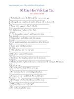 50 Câu Hỏi Viết Lại Câu Trong Tiếng Anh kèm Lời Giải Chi Tiết