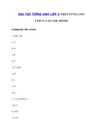 Tải Đề kiểm tra tiếng Anh lớp 4 Unit 5 Can you swim? - Bài tập Unit 5 lớp 4 Can you swim? có đáp án