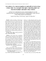 TÁC ĐỘNG CỦA TRÁCH NHIỆM XÃ HỘI ĐẾN SỰ HÀI LÒNG CÔNG VIỆC VÀ CAM KẾT TỔ CHỨC: TRƯỜNG HỢP CÁC DOANH NGHIỆP CHẾ BIẾN THỰC PHẨM