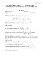 Đề thi và đáp án Giải tích 1 đề số 1 kỳ 1 năm học 2019-2020 – UET - Tài liệu VNU