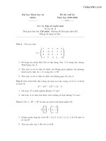 Đề thi Đại số tuyến tính năm học 2019-2020 – HUS - Tài liệu VNU