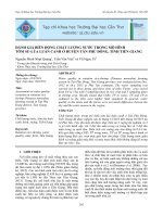 ĐÁNH GIÁ BIẾN ĐỘNG CHẤT LƯỢNG NƯỚC TRONG MÔ HÌNH  TÔM SÚ-LÚA LUÂN CANH Ở HUYỆN TÂN PHÚ ĐÔNG, TỈNH TIỀN GIANG