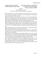 Đề thi và đáp án Xác suất thống kê đề số 1 kỳ 1 năm học 2018-2019 - UET - Tài liệu VNU