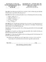 Đề thi học kì 1 môn Hóa học 11 năm 2020-2021 - Trường THPT Phan Chu Trinh