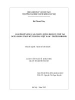 Giải pháp nâng cao chất lượng dịch vụ thẻ tại ngân hàng tmcp kỹ thương việt nam – techcombank 