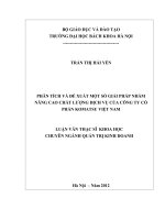 Phân tích và đề xuất một số giải pháp nhằm nâng cao chất lượng dịch vụ của công ty cổ phần komatsu việt nam 