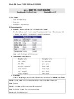 NỘI DUNG GHI BÀI MÔN ANH 7 - TUẦN 24