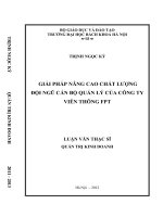 Giải pháp nâng cao chất lượng đội ngũ cán bộ quản lý của công ty viễn thông fpt 
