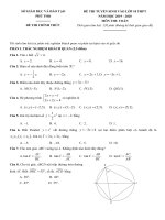 Đề tuyển sinh lớp 10 THPT năm 2019 – 2020 môn Toán sở GDĐT Phú Thọ | Toán học, Đề thi vào lớp 10 - Ôn Luyện