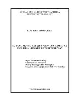 Sáng kiến kinh nghiệm, SKKN - Sử dụng một số kết quả đẹp của hàm số và tích phân liên kết để tính tích phân