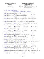 Đề thi học kì 1 Toán 10 sở GD&ĐT Bắc Ninh năm 2020-2021