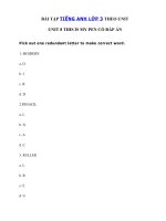 Tải Bài tập tiếng Anh lớp 3 Unit 8 This is my pen - Tiếng Anh 3 Unit 8 This is my pen | Bài tập Unit 8 SGK tiếng Anh lớp 3 có đáp án