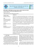 ĐỰC HÓA CÁ RÔ PHI OREOCHROMIS NILOTICUS BẰNG PHƯƠNG PHÁP  NGÂM TRONG NƯỚC PHA SPIRONOLACTON