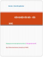 KIỂM NGHIỆM VIÊN nén VIÊN NANG pptx _ KIỂM NGHIỆM (slide nhìn biến dạng, tải về đẹp lung linh)
