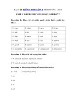 Tải Trắc nghiệm tiếng Anh lớp 5 Unit 3 Where did you go on holiday? - Bài tập Unit 3 SGK tiếng Anh 5 Where did you go on holiday? có đáp án