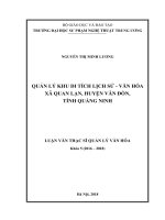 Quản lý khu di tích lịch sử - văn hóa xã Quan Lạn, huyện Vân Đồn, tỉnh Quảng Ninh