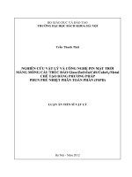 Nghiên cứu vật lý và công nghệ pin mặt trời màng mỏng cấu trúc đảo glassznoincdscuins2metal chế tạo bằng phương pháp phun phủ nhiệt phân toàn phần (fspd) 