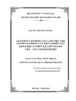 Giải pháp tạo động lực làm việc cho người lao động của viện nghiên cứu khoa học  thiết kế, liên doanh việt – nga vietsovpetro 