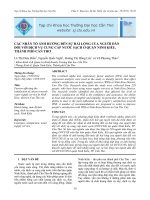 Các nhân tố ảnh hưởng đến sự hài lòng của người dân đối với dịch vụ cung cấp nước sạch ở quận Ninh Kiều, thành phố Cần Thơ