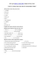 Tải Ôn tập tiếng Anh lớp 5 Unit 13 What do you do in your free time? - Bài tập tiếng Anh lớp 5 theo từng Unit có đáp án