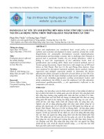 Đánh giá các yếu tố ảnh hưởng đến khả năng tìm việc làm của người lao động nông thôn trên địa bàn Thành phố Cần Thơ