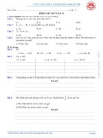 TOÁN 2: PHIẾU BÀI TẬP TUẦN 25