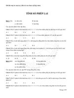 Ôn thi THPTQG 2018 môn Sinh - 69 câu hỏi tính số phép lai - có đáp án