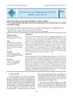 KHẢO SÁT KHẢ NĂNG SINH TRƯỞNG VÀ PHÁT TRIỂN  CỦA 6 GIỐNG HOA CHUÔNG (SINNINGIA SPECIOSA) TỪ NGUỒN GEN IN VITRO TẠI TIỀN GIANG