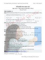 Đề kiểm tra học kì 1-Toán 8-Giảng Võ(2014-2015) -đề số 1 - ÔN THI TOÁN