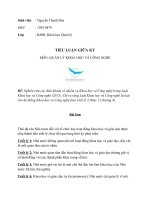 Tiểu luận giữa kỳ môn Quản lý khoa học và công nghệ