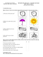 ĐỀ VÀ ĐÁP ÁN KIỂM TRA HỌC KỲ I TIẾNG ANH 10 (NĂM 2017-2018) | Trường THPT Đoàn Thượng