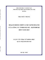 Hoạch định chiến lược kinh doanh của công ty tnhh hải hà kotobuki đến năm 2015 