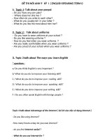 4 Chủ đề thi nói môn Tiếng Anh lớp 9 học kì 1 chọn lọc | Tiếng Anh, Lớp 9 - Ôn Luyện