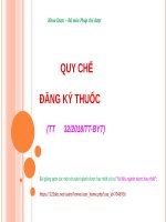QUY CHẾ ĐĂNG ký THUỐC pptx _ PHÁP CHẾ DƯỢC (slide nhìn biến dạng, tải về đẹp lung linh)