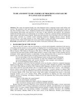 TO BE AND HOW TO BE: INSIDES OF PROGRESS AND FAILURE IN LANGUAGE LEARNING