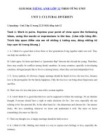 Tải Giải SGK Unit 2 lớp 12 Cultural Diversity Listening Speaking - Giải tiếng Anh lớp 12 Unit 2 Cultural Diversity