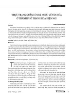 Thực trạng quản lý nhà nước về văn hóa ở thành phố Thanh Hóa hiện nay