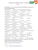 Đề thi thử THPTQG 2018 môn Tiếng Anh – Cô Vũ Mai Phương – Đề số 01 có đáp án