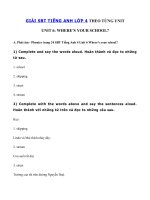 Tải Giải SBT Tiếng Anh lớp 4 Unit 6: Where's your school? - Giải sách bài tập tiếng Anh lớp 4 Unit 6 Where's your school? đầy đủ nhất