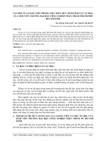 VAI TRÒ CỦA GIẢNG VIÊN TRONG VIỆC PHÁT HUY TÍNH TÍCH CỰC TỰ HỌC CỦA SINH VIÊN TRƯỜNG ĐẠI HỌC CÔNG NGHIỆP THỰC PHẨM THÀNH PHỐ HỒ CHÍ MINH