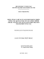 Phân tích và đề xuất giải pháp hoàn thiện công tác quản lý dự án các công trình thuộc nguồn vốn ngân sách trên địa bàn thành phố vũng tàu 
