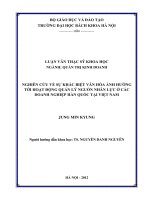 Nghiên cứu về sự khác biệt văn hóa ảnh hưởng tới hoạt động quản lý nguồn nhân lực ở các doanh nghiệp hàn quốc tại việt nam 